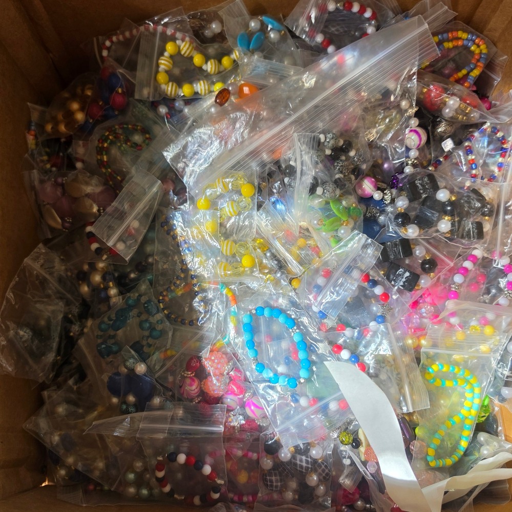 Huge Wholesale Lot Beaded Stretch Bracelets Multi Color Variety Pack Jewelry